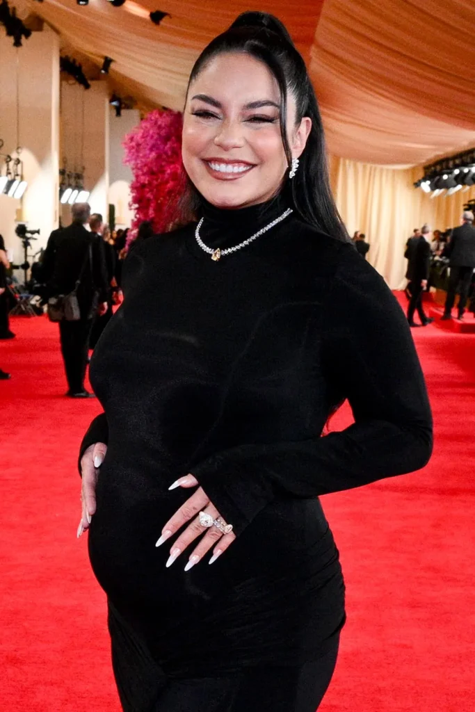 Earlier this year Hudgens stepped back onto a red carpet for the first time post-baby at Vanity Fairs 2025 Oscars Party.