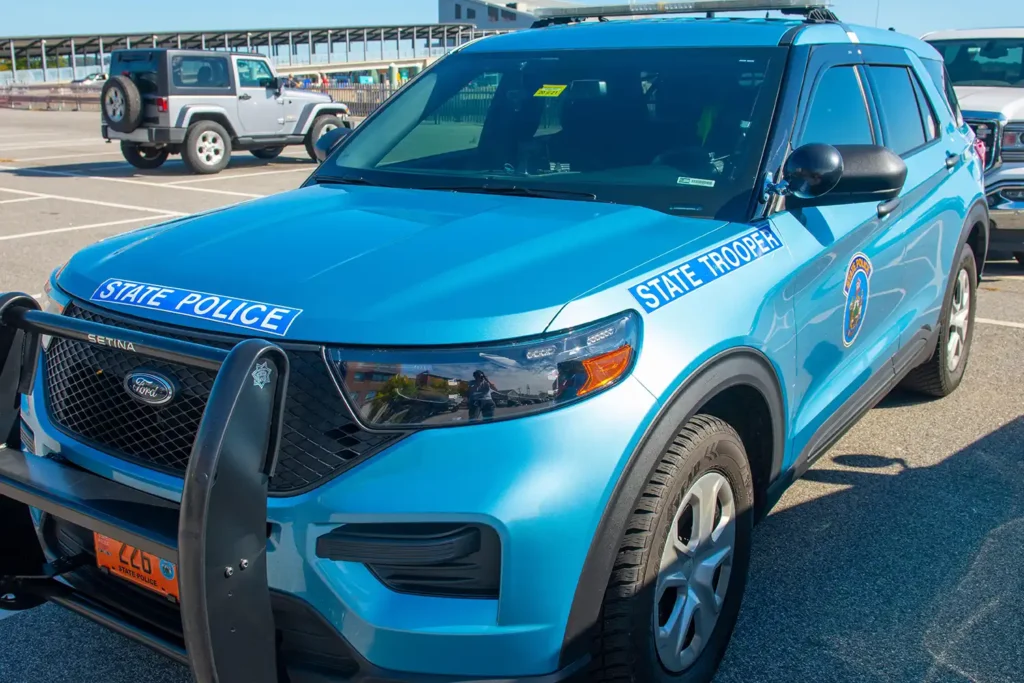 A photo of a Maine State Police vehicle.